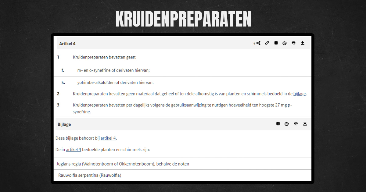 Kruidenpreparaten - wetgeving